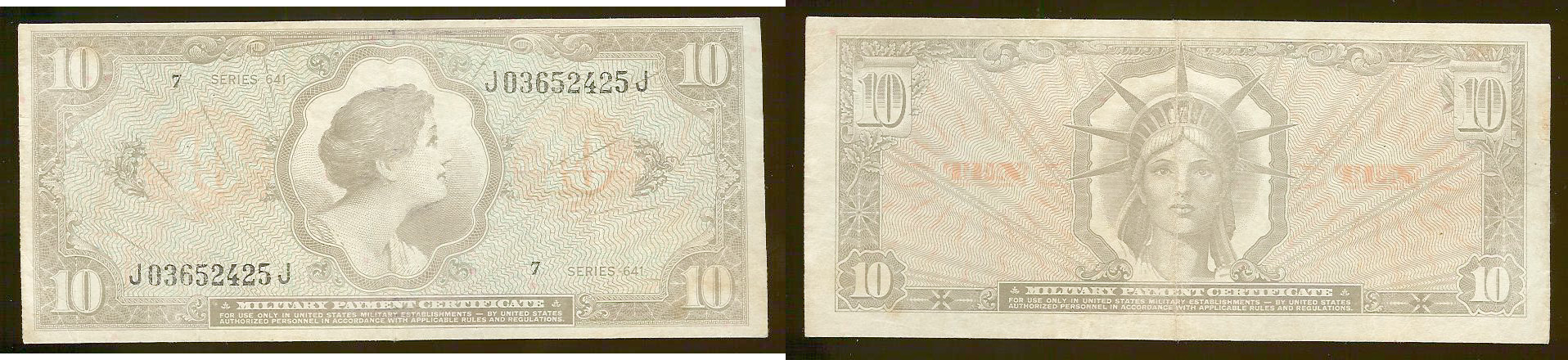 10 Dollars ÉTATS-UNIS D\'AMÉRIQUE 1965 TTB-